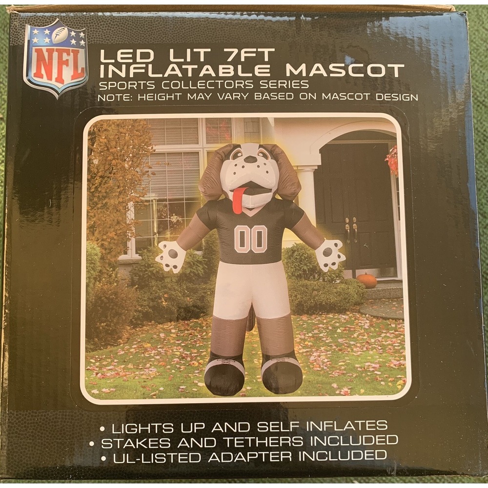 NFL Inflatable Mascot New Orleans Saints 7ft Brown Good Gumbo LED Lit Yard Decor